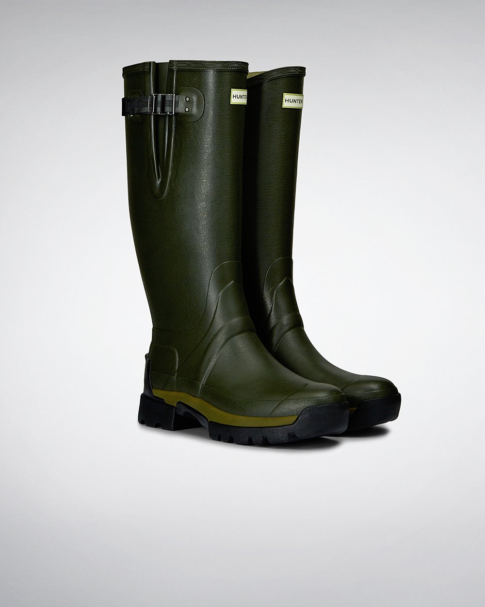 Bottes Hautes de Pluie Hunter Balmoral Adjustable 3Mm Neoprene Homme Vert Foncé Olive LDXTRMF-75